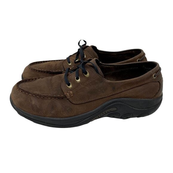 Merrell Mens Jungle Sport Casual Shoes Brown Black Lace Up Low Top Moc Toe 11